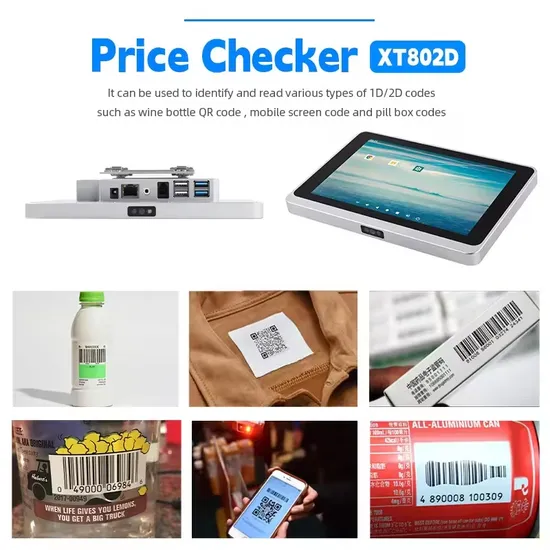 Lottery Ticket Price Checker Kiosk 8 Inch Tablet Android Barcode QR Kiosk Scanner 8 Inch (XTIOT XT802D) 